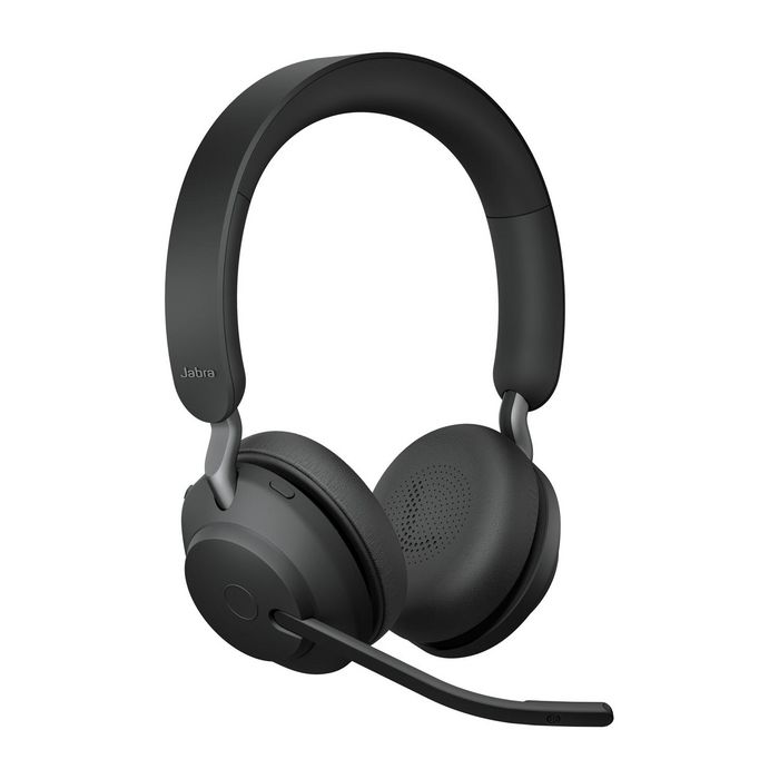 Jabra Evolve2 65 Link380c - Casque sans fil professionnel avec micro pour Communication unifiée (UC), Réduction de bruit passive, Autonomie 37 heures, Noir