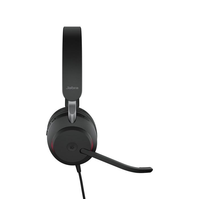 Jabra Evolve2 40 Casque filaire professionnel avec réduction de bruit passive, busylight et 3 microphones, USB-A/USB-C, pour communications unifiées