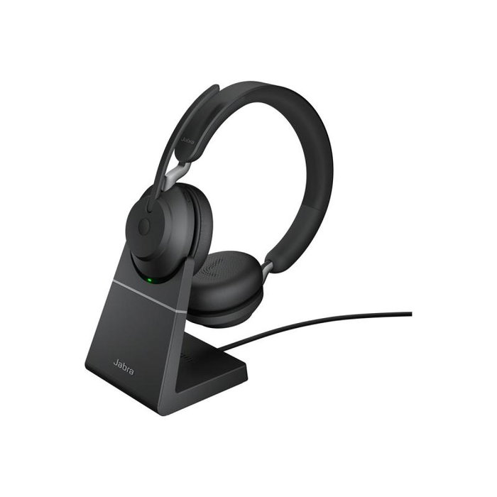 Jabra Evolve2 65 UC Stereo Headset avec Stand, Noir