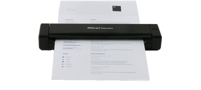 IRIScan Executive 4 - Scanner mobile professionnel recto verso, 8 ppm, 1200 dpi, avec logiciels OCR et gestion de cartes de visite, USB