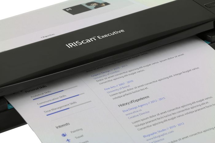 IRIScan Executive 4 - Scanner mobile professionnel recto verso, 8 ppm, 1200 dpi, avec logiciels OCR et gestion de cartes de visite, USB
