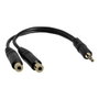 Startech Câble Mini Jack 3.5 mm Adaptateur Audio 0.15 M Mâle vers 2x Femelle Or