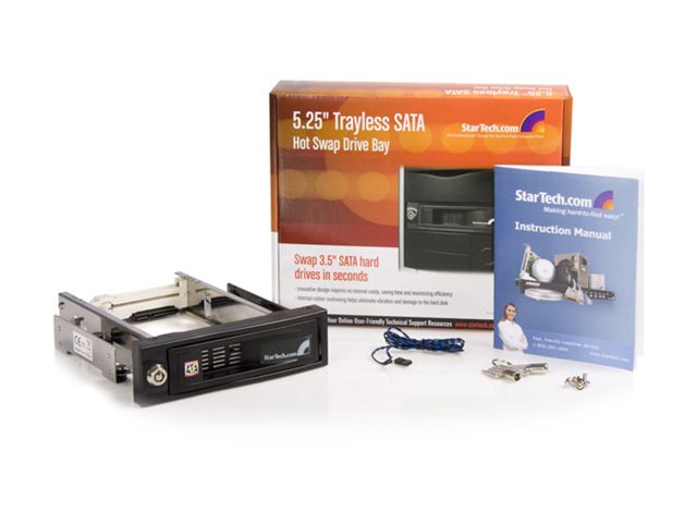 StarTech.com Rack Mobile Aluminium pour Disque Dur HDD SATA 3,5" Trayless Hot-Swap avec Verrou