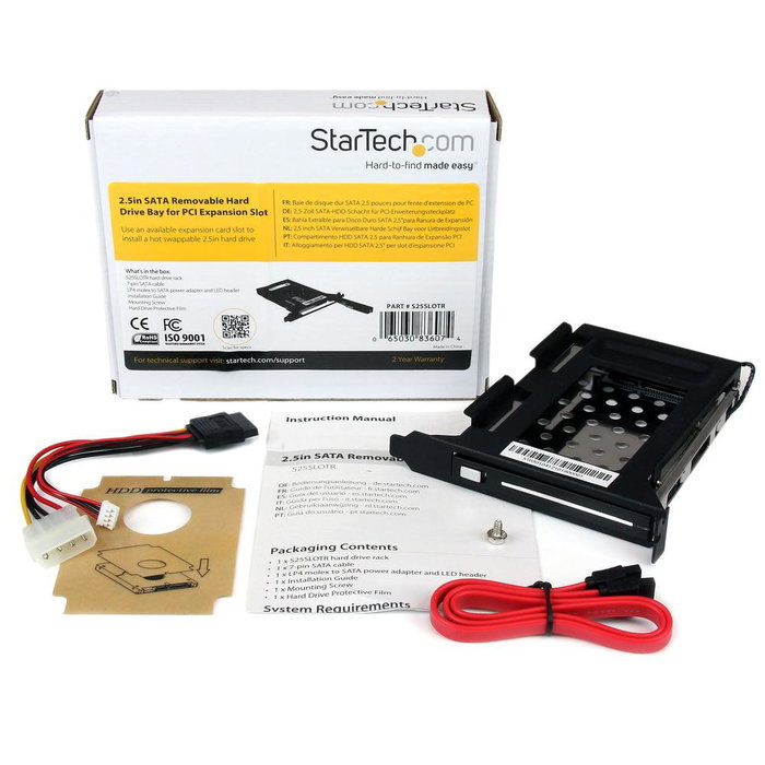 Startechcom 2,5 pouces Baie de Disque Dur Amovible SATA S25SLOTR – Hot-Swap pour HDD/SSD