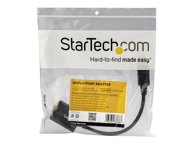 StarTech.com Adaptateur DisplayPort vers VGA 28 cm - Convertisseur Vidéo Actif - Résolution 1920x1200 - 27,94 cm