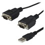 StarTech.com Adaptateur USB vers 2 Ports RS-232 Série DB9 - Câble 1,8m