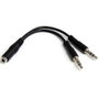 StarTech.com Adaptateur Diviseur Audio Mini-Jack 3.5 mm 4 broches vers 2x 3 broches pour Casque avec Micro