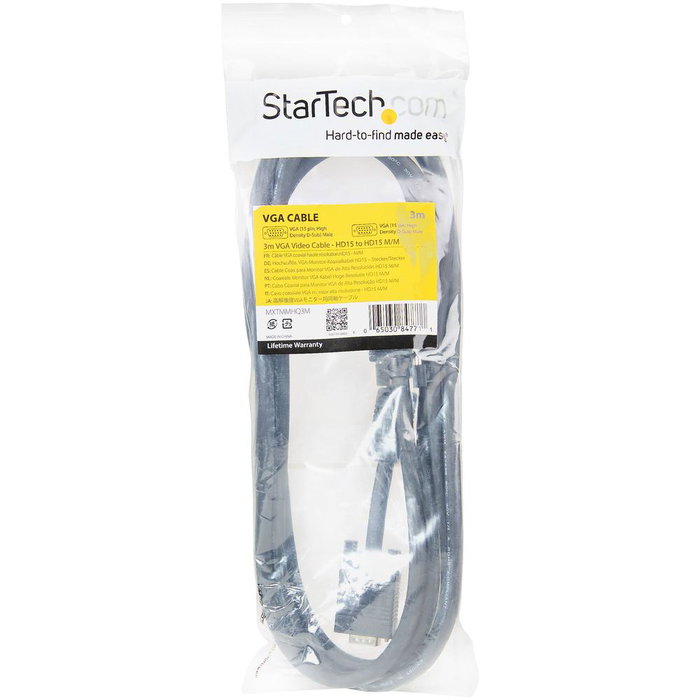 Startech Câble VGA 3m Mâle à Mâle Noir - Haute Résolution MXTMMHQ3M
