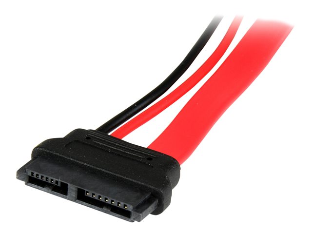 StarTech.com Adaptateur Câble SATA 15cm Slimline - SATA 22 broches Mâle vers Slimline SATA 13 broches Femelle - Rouge