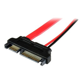 StarTech.com Adaptateur Câble SATA 15cm Slimline - SATA 22 broches Mâle vers Slimline SATA 13 broches Femelle - Rouge