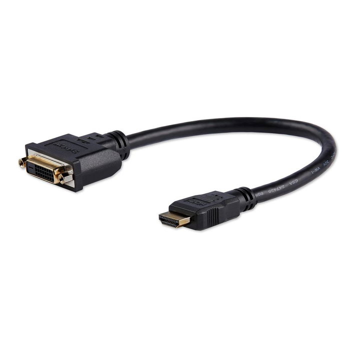StarTech HDDVIMF8IN Adaptateur HDMI DVI-D Mâle vers Femelle Câble Intégré 20 cm