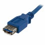 StarTech.com Câble d'extension USB 3.2 Gen 1 SuperSpeed 1m, mâle vers femelle, bleu