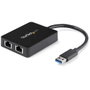 StarTech.com USB32000SPT Adaptateur USB 3.0 vers Double Gigabit Ethernet RJ45 avec Pass-Through USB 3.0