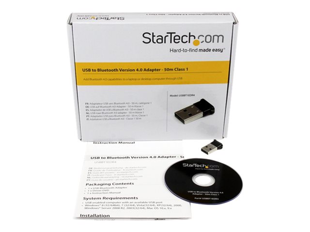 Startech USBTT1EDR4 Adaptateur Bluetooth 4.0 USB Classe 1 Portée 50 m