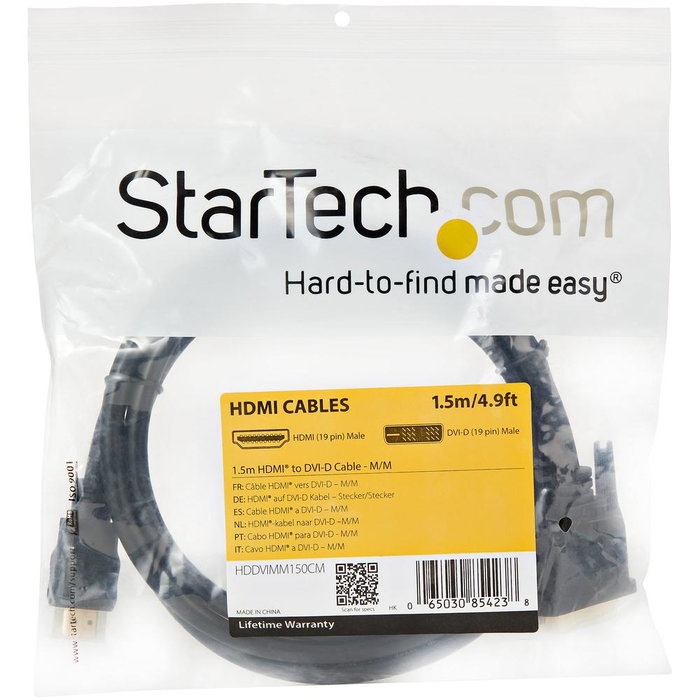 Startechcom Câble HDMI vers DVI-D 1.5 M Noir - D Startech