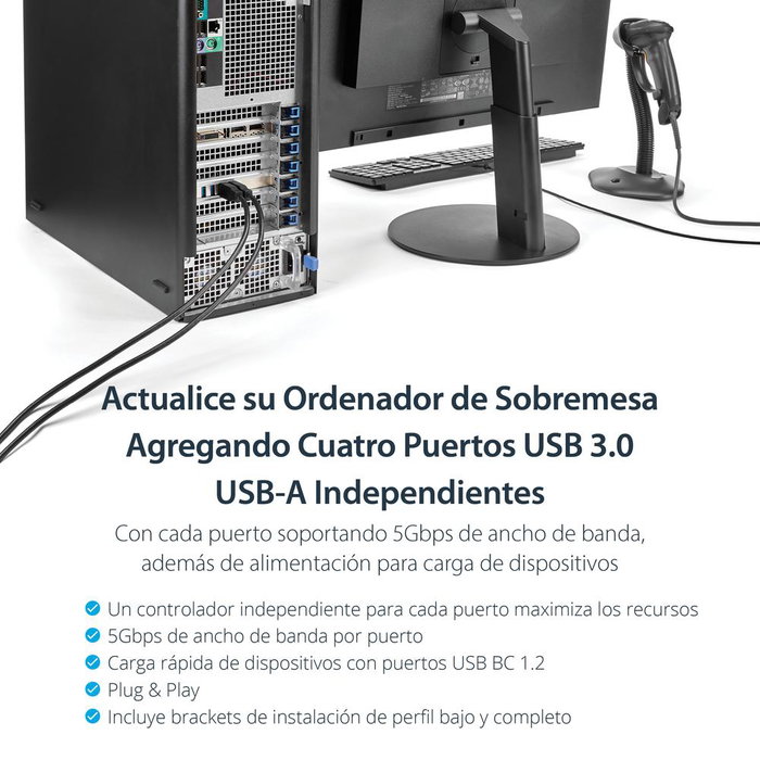 StarTech PEXUSB3S44V Carte PCI Express 4 Ports USB 3.0 avec UASP et Alimentation SATA