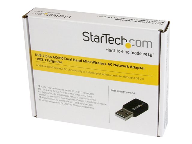 StarTech.com USB433WACDB Adaptateur Wi-Fi USB 2.0 AC600 Mini Double Bande sans Fil 2.4/5 GHz 433 Mbps 802.11ac StarTech.com USB433WACDB Adaptateur Wi-Fi USB 2.0 AC600 Mini Double Bande sans Fil 2.4/5 GHz 433 Mbps 802.11ac