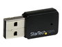 StarTech.com USB433WACDB Adaptateur Wi-Fi USB 2.0 AC600 Mini Double Bande sans Fil 2.4/5 GHz 433 Mbps 802.11ac