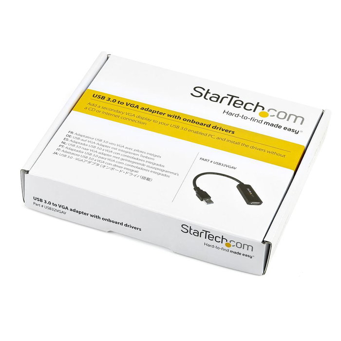 Startechcom USB32VGAV Adaptateur USB 3.0 vers VGA avec contrôleurs intégrés, résolution jusqu'à 1920x1200, alimenté par USB, pour multi-moniteur