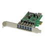 StarTech ST1030USBM Carte PCI Express 2.0 7 Ports USB 3.0 avec Alimentation SATA