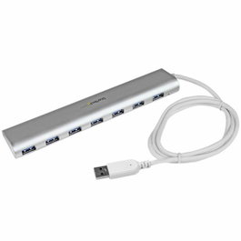 StarTech.com Hub USB 3.0 à 7 ports avec interrupteur de partage, Blanc et argent