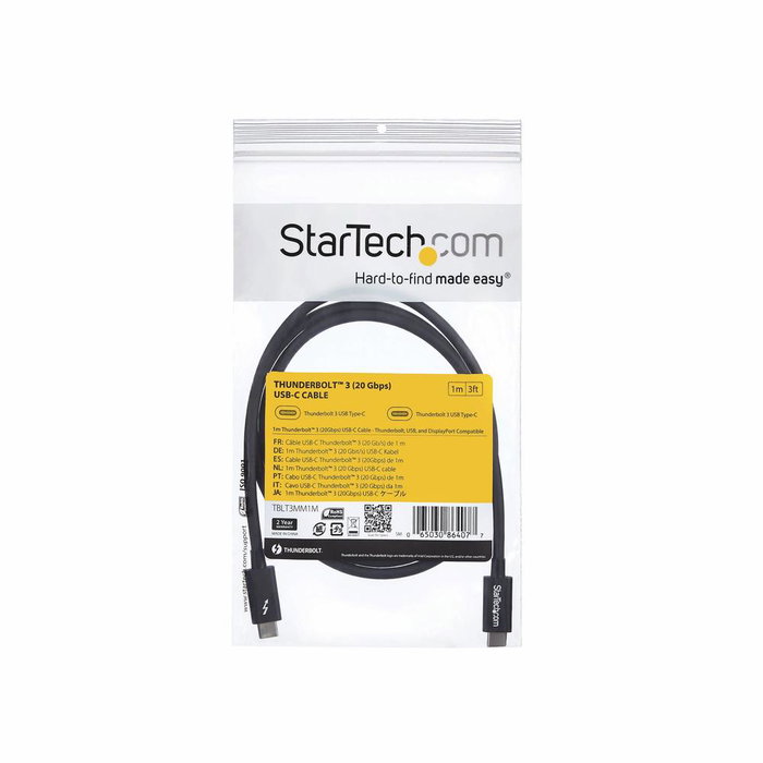StarTech Câble USB Type-C Thunderbolt 3 20 Gbps 1m 4K 60Hz Power Delivery 100W