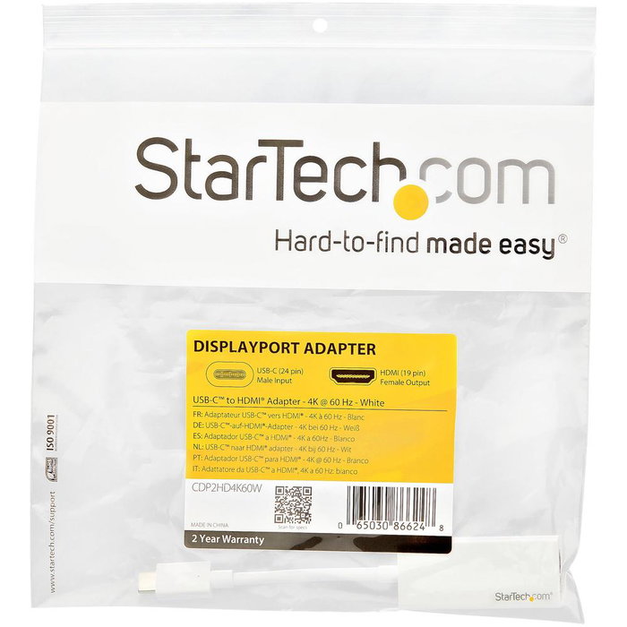 Startech Adaptateur USB C vers HDMI CDP2HD4K60W Blanc