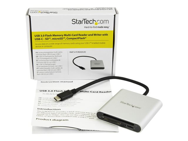 StarTech.com Lector USB 3.0 de cartes SD, microSD et CompactFlash avec connexion USB-C StarTech.com Lector USB 3.0 de cartes SD, microSD et CompactFlash avec connexion USB-C