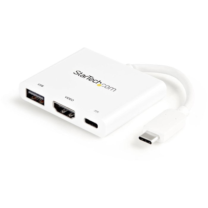 Startechcom Adaptateur multipuports USB-C HDMI 4K, USB 3.0 et Power Delivery 60W - Blanc Startechcom Adaptateur multipuports USB-C HDMI 4K, USB 3.0 et Power Delivery 60W - Blanc