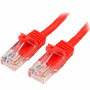 Startechcom Câble Ethernet Cat5e UTP Rouge 0,5 m RJ45 Snagless