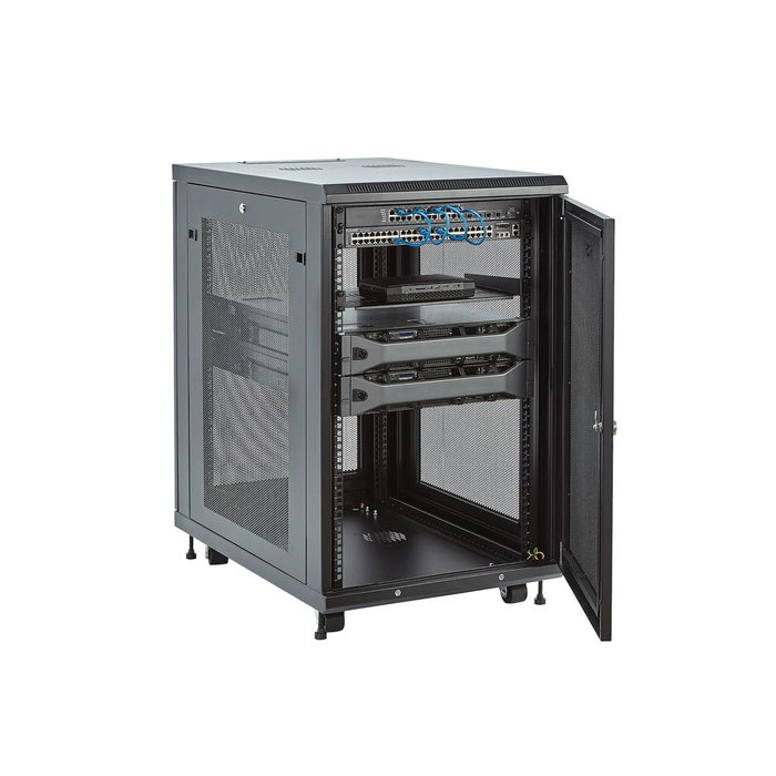 Startechcom RK1833BKM Armoire Rack 19 Pouces 18U avec Profondeur Ajustable et Roues