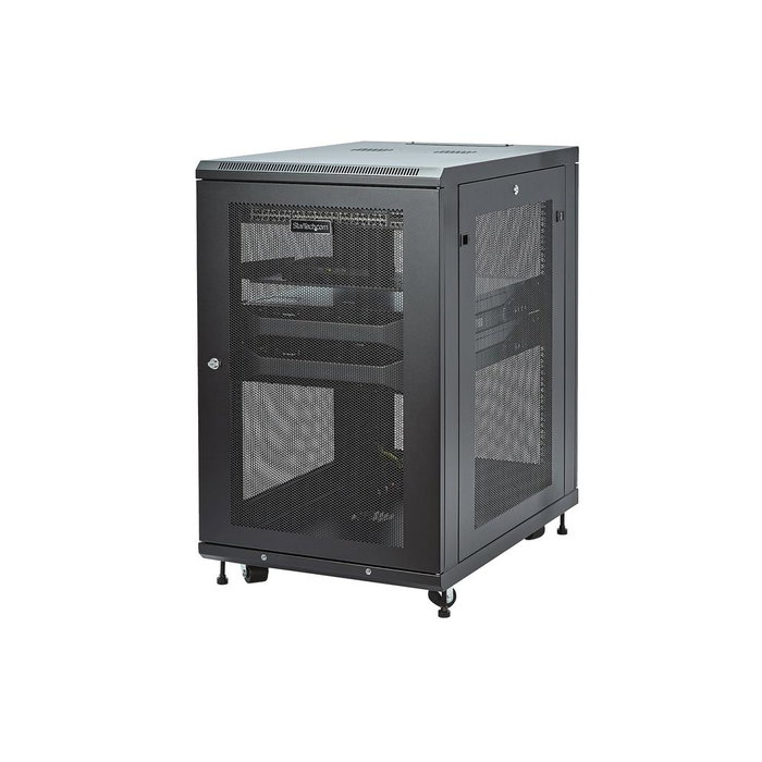 Startechcom RK1833BKM Armoire Rack 19 Pouces 18U avec Profondeur Ajustable et Roues