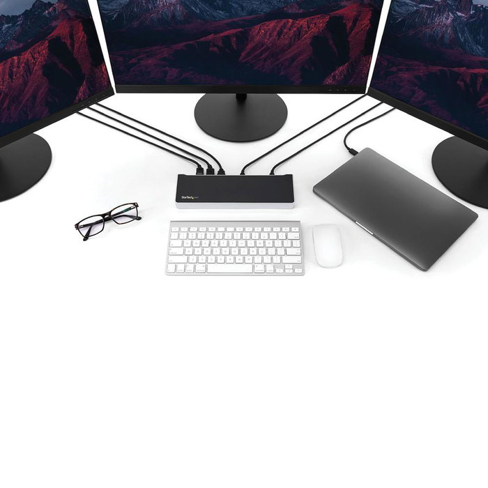 Startech Station d'accueil USB-C 13-en-1 4K Triple écran DisplayPort HDMI USB 3.0 Ethernet Gigabit