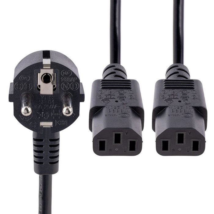 Startech Câble Alimentation Y Schuko vers 2x C13 2m PXT101YEU2M