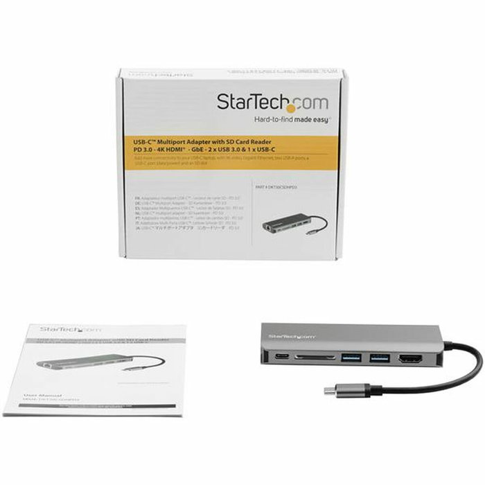 Station d'acceuil Startech DKT30CSDHPD3 4K Ultra HD Gris Station d'acceuil Startech DKT30CSDHPD3 4K Ultra HD Gris