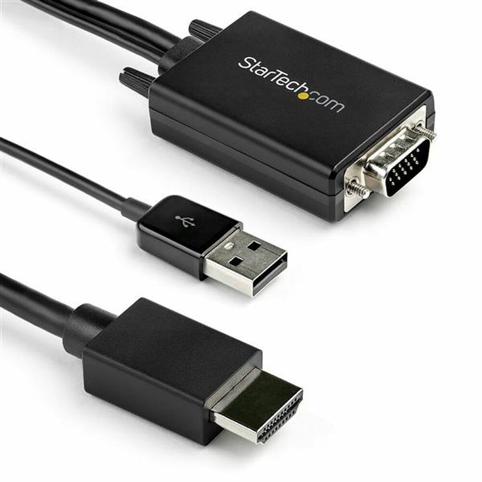 Adaptateur HDMI vers VGA Startech VGA2HDMM2M (2 m) Noir Adaptateur HDMI vers VGA Startech VGA2HDMM2M (2 m) Noir