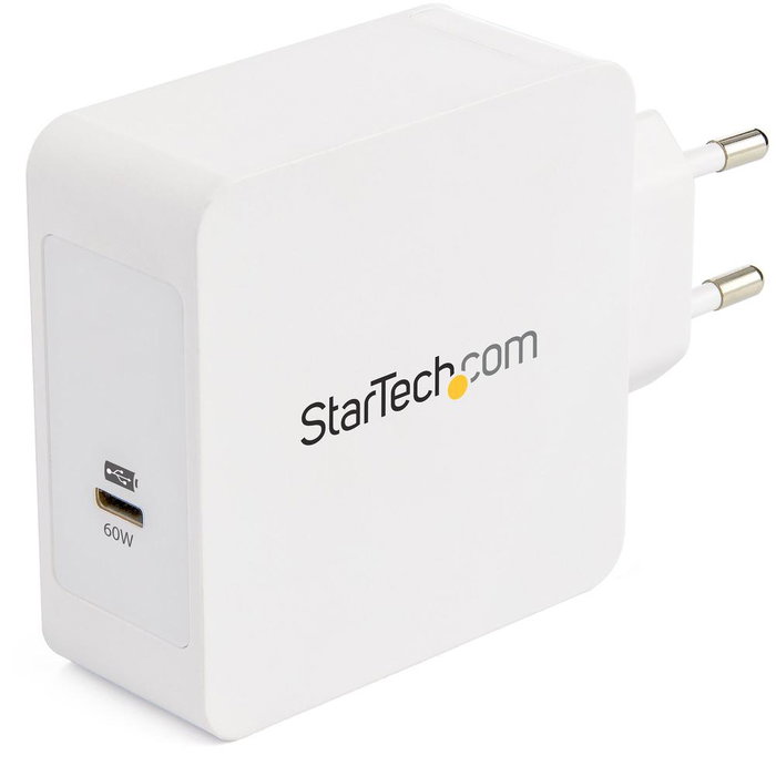 StarTech Wch1Ceu Chargeur USB-C 60W Power Delivery pour Portable, Tablette et Smartphone - Blanc