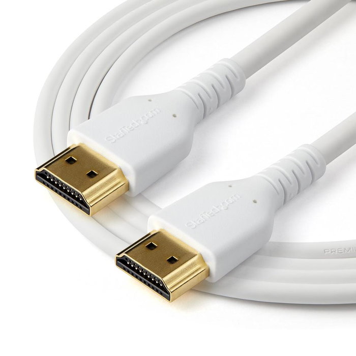 Startechcom Câble HDMI 2.0 Premium Haute Vitesse avec Ethernet 2 m, UHD 4K 60 Hz, HDR, 18 Gbps, Mâle-Mâche, Blanc