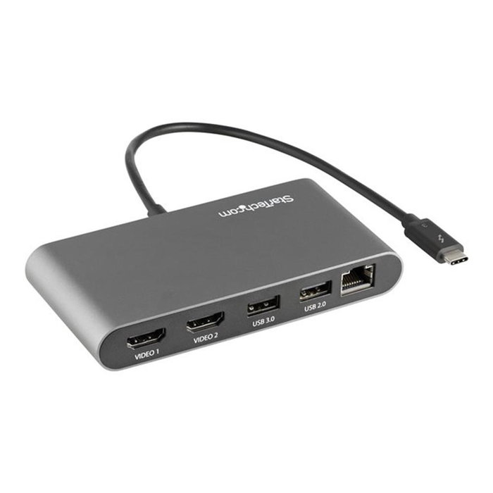 StarTech Mini Docking Station Thunderbolt 3 USB-C avec 2x HDMI, Ethernet RJ45, 4K 60Hz pour PC Portable StarTech Mini Docking Station Thunderbolt 3 USB-C avec 2x HDMI, Ethernet RJ45, 4K 60Hz pour PC Portable