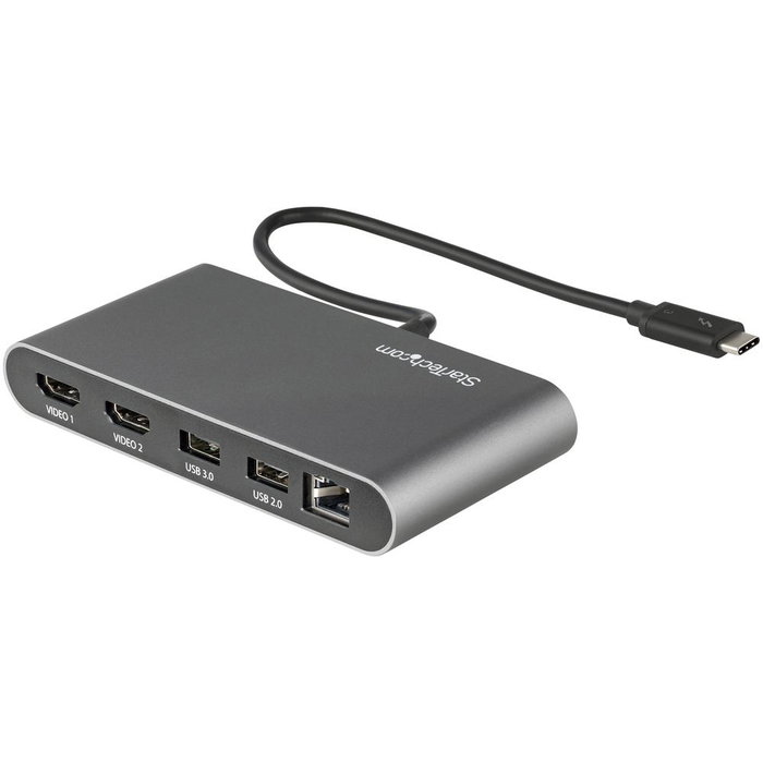 StarTech Mini Docking Station Thunderbolt 3 USB-C avec 2x HDMI, Ethernet RJ45, 4K 60Hz pour PC Portable StarTech Mini Docking Station Thunderbolt 3 USB-C avec 2x HDMI, Ethernet RJ45, 4K 60Hz pour PC Portable
