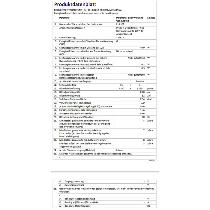 Monitor Gaming Philips 329P1H/00 31,5" 4K Ultra HD LCD