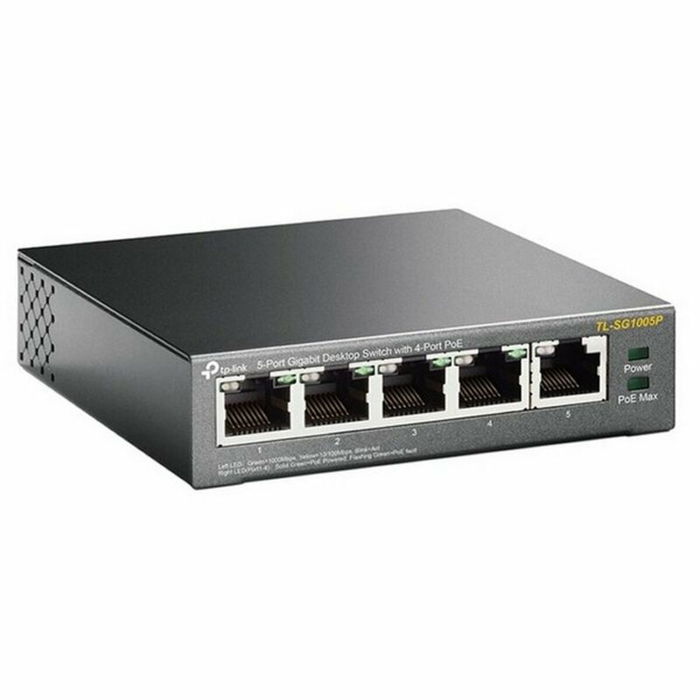 TP-LINK Switch Gigabit 5 Ports PoE, TL-SG1005P, Noir, Écologique, Mise en Réseau Domestique ou Bureau