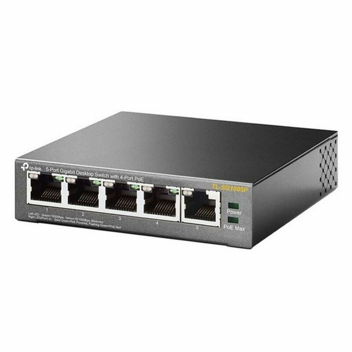 TP-LINK Switch Gigabit 5 Ports PoE, TL-SG1005P, Noir, Écologique, Mise en Réseau Domestique ou Bureau
