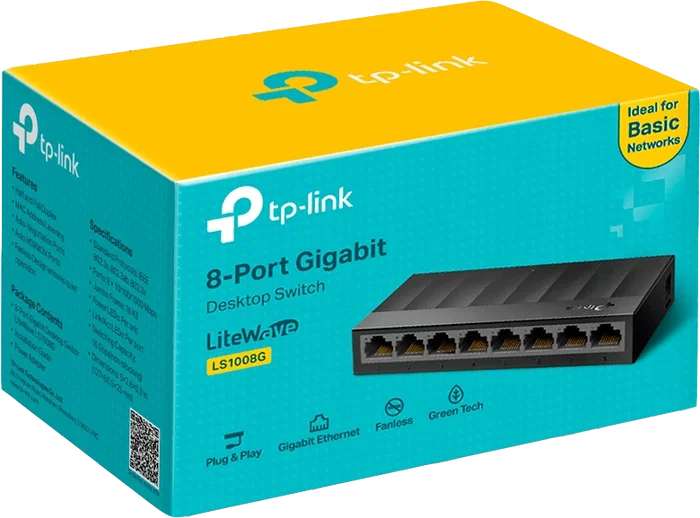 TP-Link LS1008G Switch réseau Gigabit noir TP-Link LS1008G Switch réseau Gigabit noir