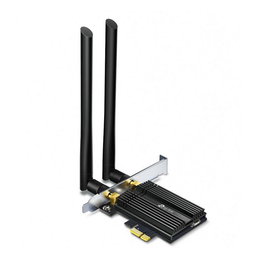 TP-Link Archer TX50E Carte Wi-Fi 6 PCIe avec Bluetooth 5.0, 2 Antennes Externes, 2402 Mbps (5 GHz) + 574 Mbps (2.4 GHz), WPA3, Compatible VR et Gaming