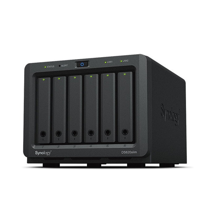 Synology DS620Slim Serveur NAS 6 baies 2,5 pouces Intel Celeron J3355 2 Go DDR3L LAN Gigabit Synology DS620Slim Serveur NAS 6 baies 2,5 pouces Intel Celeron J3355 2 Go DDR3L LAN Gigabit