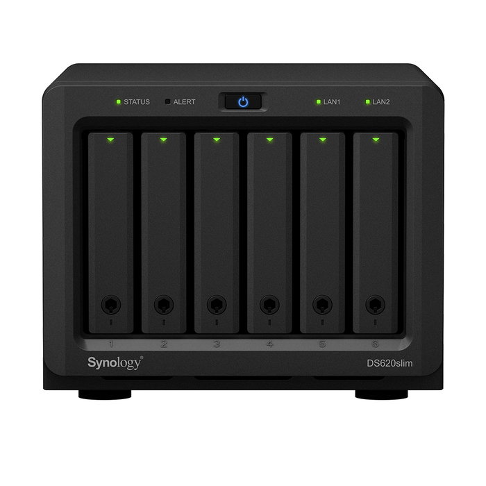 Synology DS620Slim Serveur NAS 6 baies 2,5 pouces Intel Celeron J3355 2 Go DDR3L LAN Gigabit Synology DS620Slim Serveur NAS 6 baies 2,5 pouces Intel Celeron J3355 2 Go DDR3L LAN Gigabit