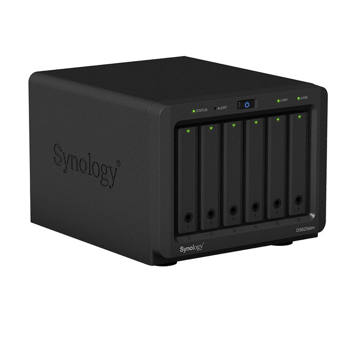 Synology DS620Slim Serveur NAS 6 baies 2,5 pouces Intel Celeron J3355 2 Go DDR3L LAN Gigabit Synology DS620Slim Serveur NAS 6 baies 2,5 pouces Intel Celeron J3355 2 Go DDR3L LAN Gigabit