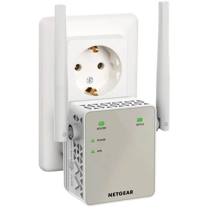Netgear Répéteur WiFi AC1200 Double Bande EX6120-100FRS - 1200 Mbit/s, Amélioration de Signal, Installation Rapide, Bouton Point d'Accès