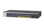 Netgear GS510TLP Switch Gestionné Gigabit 8 Ports PoE+ (190W) avec 2 Ports SFP Fibre, Silencieux, Montage Desktop ou Rack